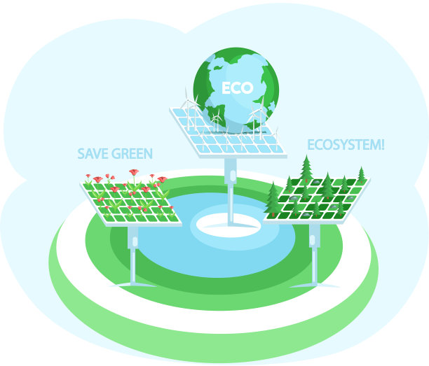 不同针叶树的太阳能电池板图片下载