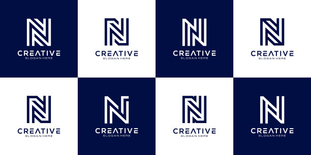 N字母抽象logo模板图片下载