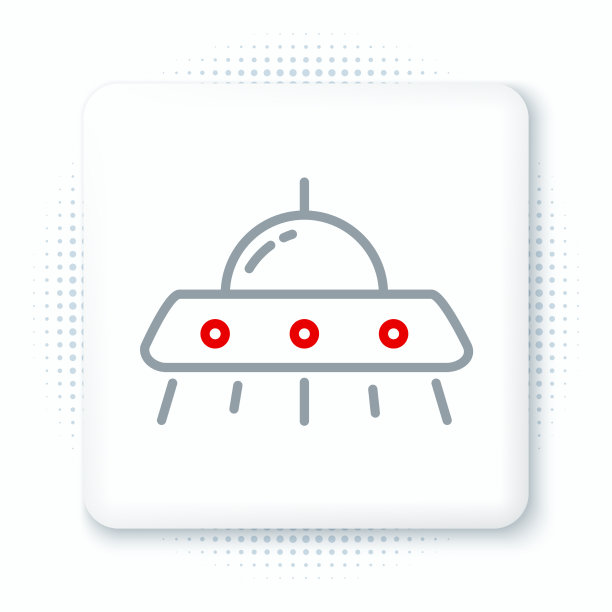 线不明飞行物飞行飞船图标孤立在白色图片下载