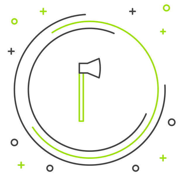 线木斧图标孤立在白色背景图片下载