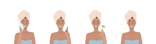 面部按摩步骤女人做美容spa图片下载