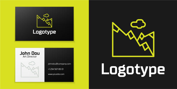 标识线山图标孤立上黑色图片下载