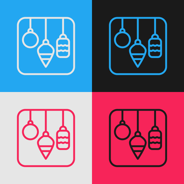 波普艺术线圣诞灯图标孤立上图片下载