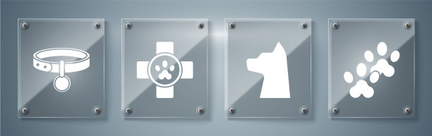 设置猫爪印和兽医诊所符号图片下载