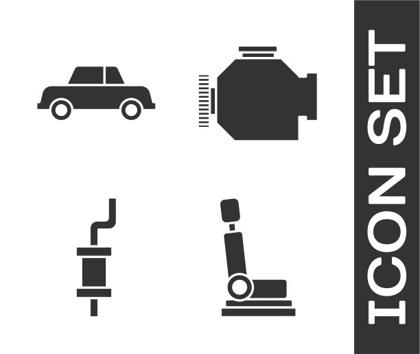 设置汽车座椅，汽车消声器，检查发动机图片下载