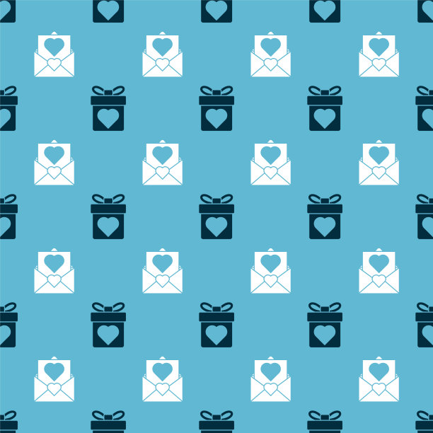 礼品盒上有爱心，信封上有图片下载