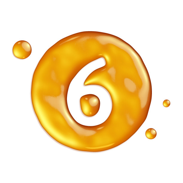 用蜂蜜做的一组数字，3d渲染，六图片下载