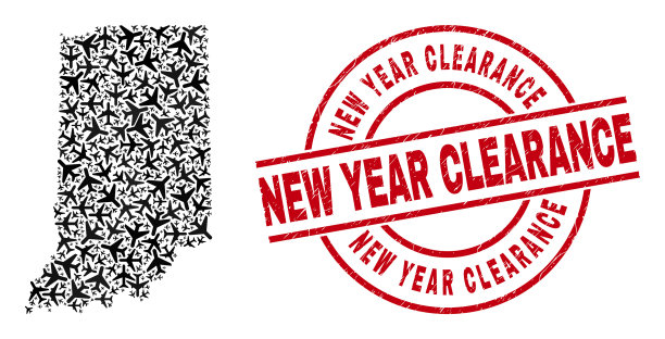 新年清理橡皮图章和印第安纳州图片下载
