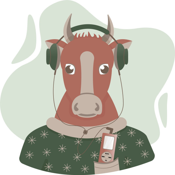 牛在耳机图片下载