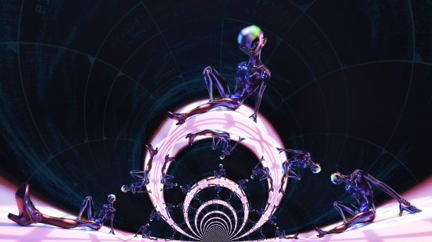艺术3D插图的科幻女性图片下载