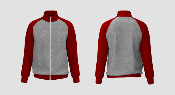 空白raglan运动夹克模型图片下载