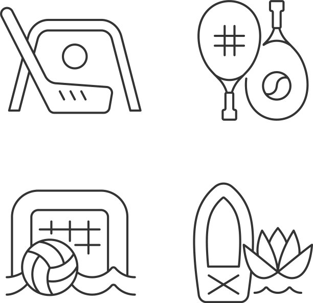 夏令营活动直线图标设置图片下载