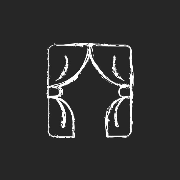 窗帘粉笔白色图标在黑暗的背景图片下载