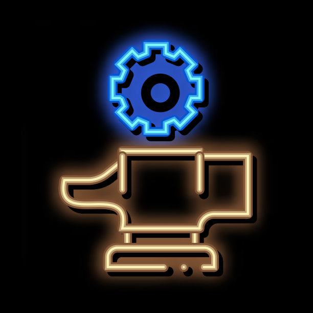 冶金生产的备用零件霓虹灯光图片下载