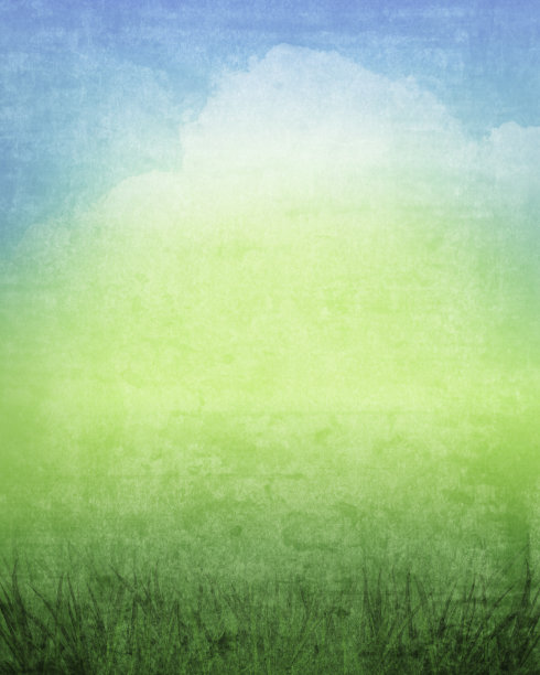 草和云的自然背景-晴天图片下载
