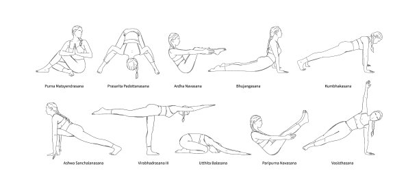 以梵文体式命名的瑜伽女子图片下载