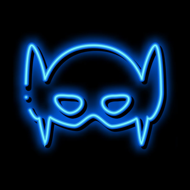 超级英雄面具霓虹灯图标图片下载