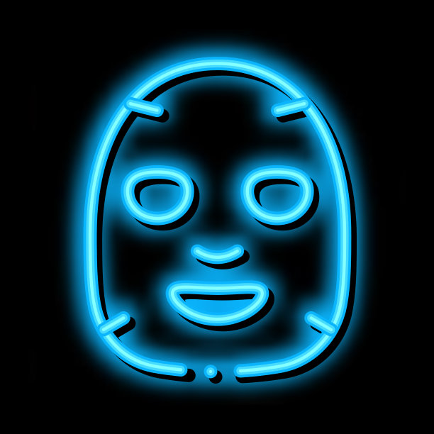 面膜护肤霓虹灯图标图片下载