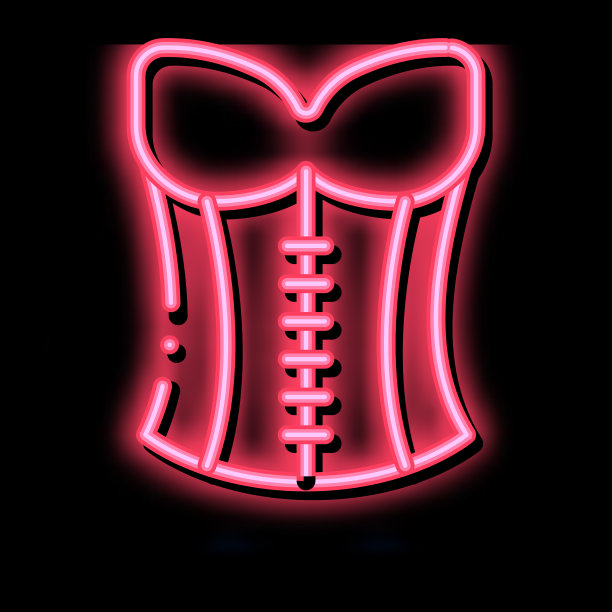 束胸内衣霓虹辉光图标图片下载
