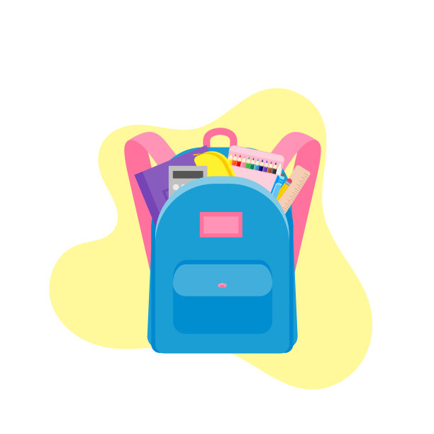 教室学校用品文具，铅笔盒，钢笔，成堆的书，照片写实文学，笔记本，笔记本教科书，书包，调色板和艺术刷子，彩色铅笔。矢量图图片下载