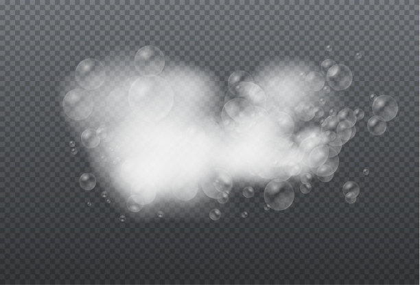 将洗发泡沫和肥皂泡在一起。图片下载