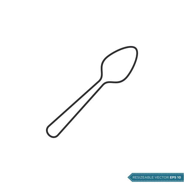 叉刀勺盘图标矢量模板插图设计图片下载