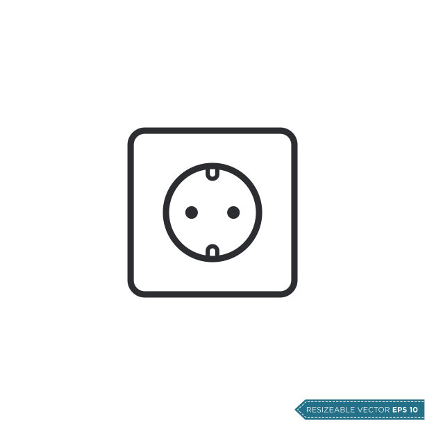 插座插座电插头图标矢量模板图片下载