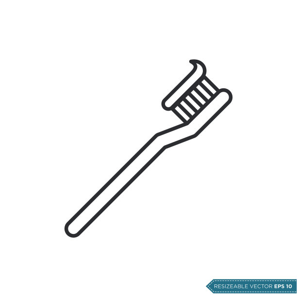 牙刷图标矢量模板插图设计图片下载