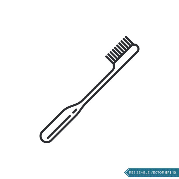 牙刷图标矢量模板插图设计图片下载