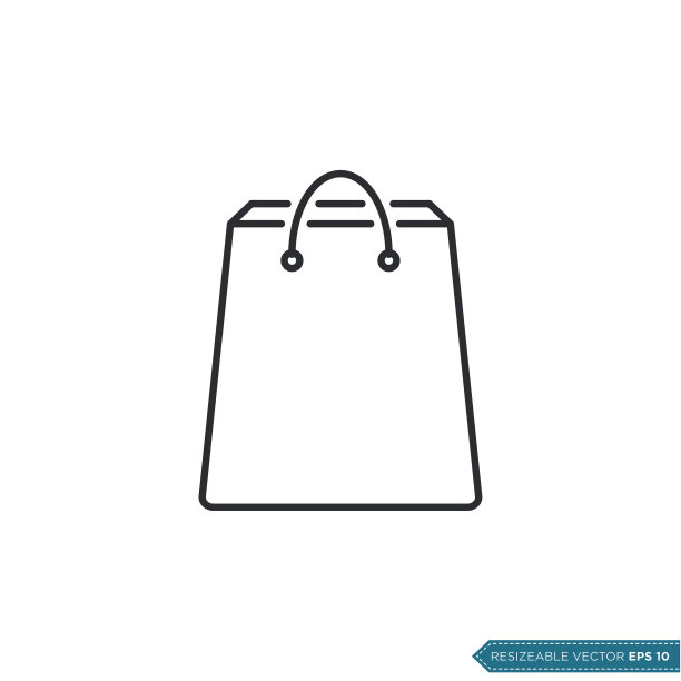 购物袋图标矢量模板图片下载