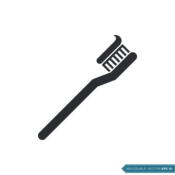 牙刷图标矢量模板插图设计图片下载