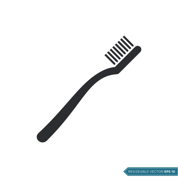 牙刷图标矢量模板插图设计图片下载