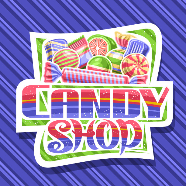 矢量标签糖果店图片下载