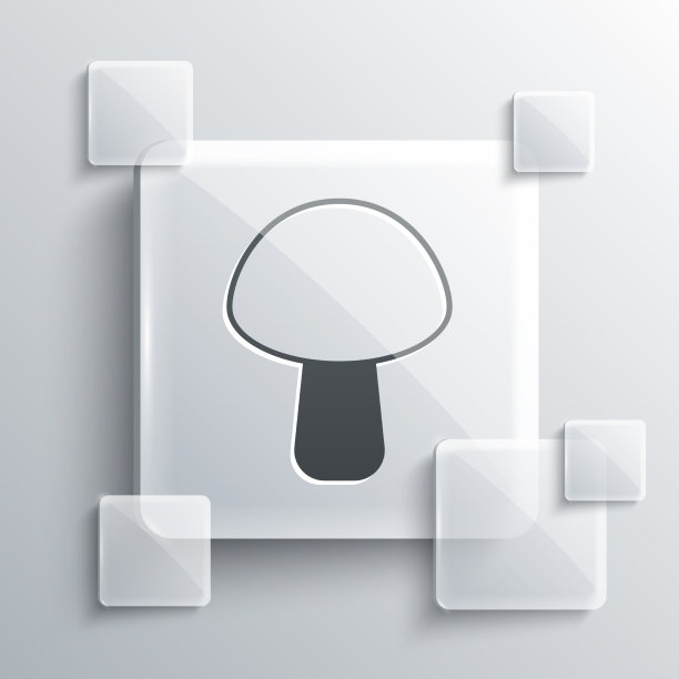 灰色蘑菇图标孤立在灰色背景图片下载