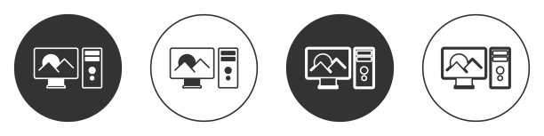 黑色照片修饰图标孤立的白色图片下载