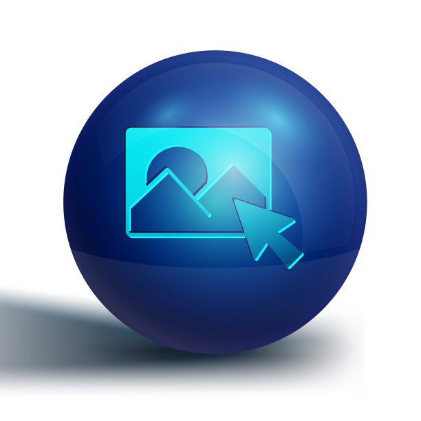 蓝色照片修饰图标孤立在白色图片下载