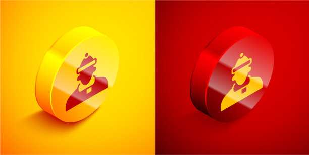 等距秋衣icon孤立于橙色图片下载