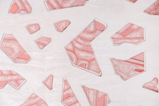 墙上装饰着抽象的瓦片特写。片段为背景图片下载