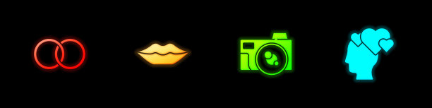 戴上婚戒，微笑的嘴唇，拍照的相机图片下载