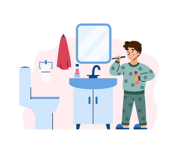 可爱的小男孩用牙刷刷牙图片下载