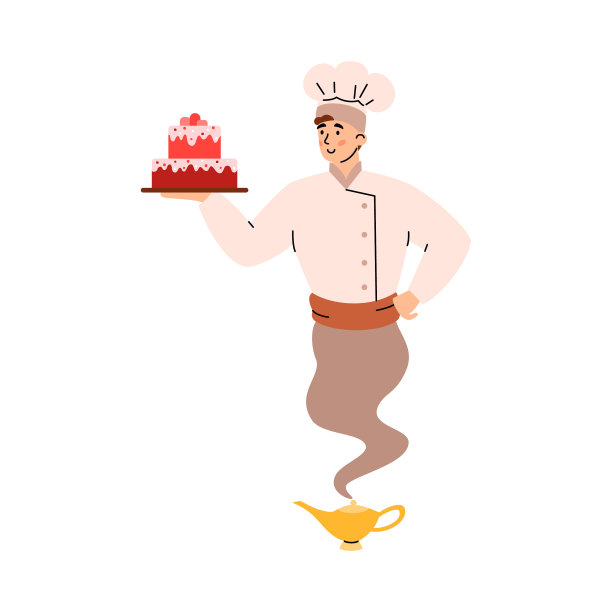 厨师或糖果商看起来像卡通精灵图片下载