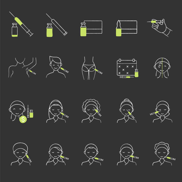 化妆注射粉笔图标设置图片下载