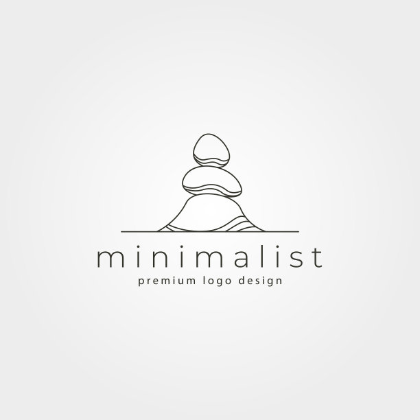 线条艺术石材标识符号极简设计图片下载