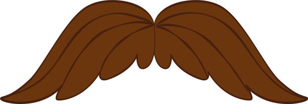 孤立的时髦的小胡子素描图片下载