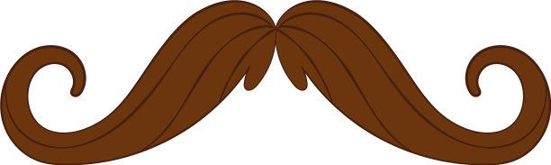 孤立的时髦的小胡子素描图片下载