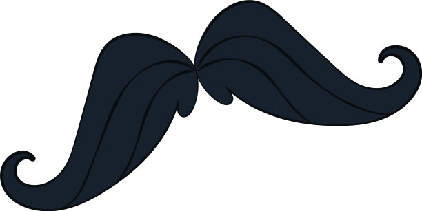孤立的时髦的小胡子素描图片下载