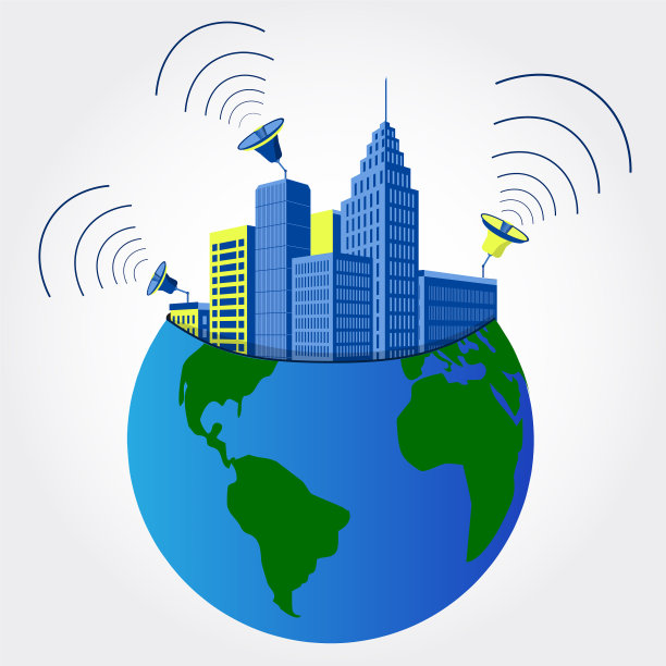 在地球上发射信号的建筑物图片下载