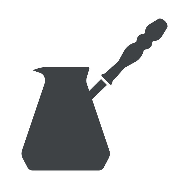 黑色填充咖啡机矢量图标孤立在白色透明的背景图片下载