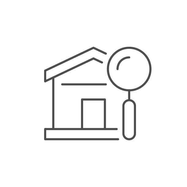 房屋搜索线性轮廓图标图片下载