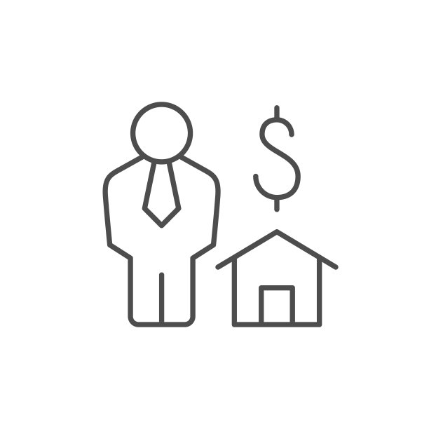 房地产代理线轮廓图标图片下载